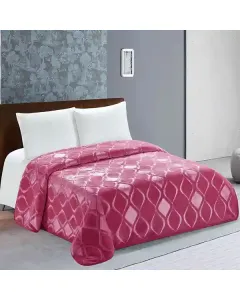 Nova Home Engraved Diamond Blanket - Fushia