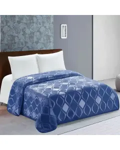 Nova Home Engraved Diamond Blanket - Navy