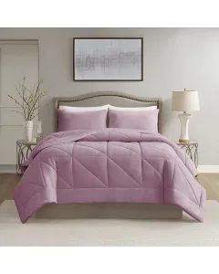 Nova Home Essentials Velvet Flannel To Sherpa Winter Comforter - Purple (Available in Sizes)