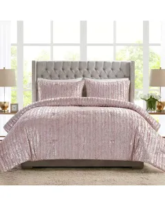 Nova Home Harlow Winter Silver Metallic Print Fur Comforter Set - Pink (Available in Sizes) available at The Scout - Amman, Jordan
