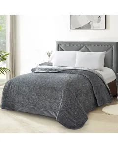 Nova Home Lynx Engraved Blanket- Grey