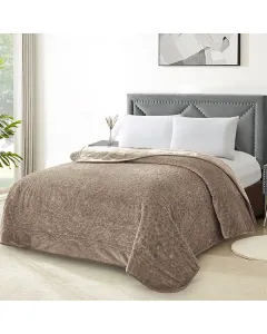 Nova Home Lynx Engraved Blanket - Moka