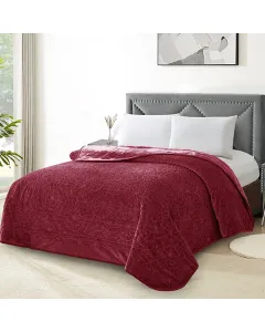 Nova Home Lynx Engraved Blanket- Mulberry