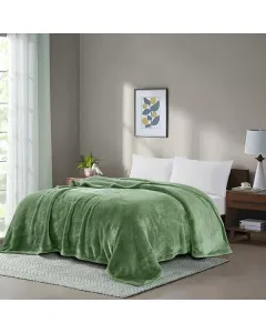 Nova Home Silky Blanket  - Green (Available in Sizes)