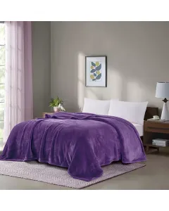 Nova Home Silky Blanket - Purple (Available in Sizes)