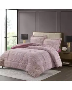 Nova Home Sketch Winter Printed Flannel Comforter Set - Purple (Available in Sizes)