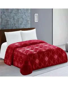 Nova Home Engraved Diamond Blanket - Twin - Burgandy available at The Scout - Amman, Jordan