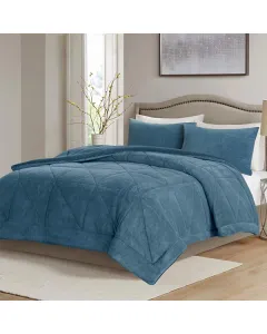 Nova Home Essentials Velvet Flannel To Sherpa Winter Comforter - Single/Twin- Blue (Available with Sizes)