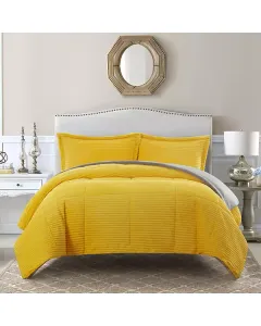 Nova Home Campo Cordroy Flannel Winter Comforter Set - Single/Twin- 3 Pcs - Yellow available at The Scout - Amman, Jordan