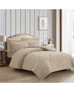 Nova Home Fleurfur Winter Jaquard Fur Comforter  Set - King/Super King - 6Pcs - Beige available at The Scout - Amman, Jordan