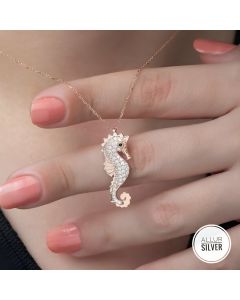 Seahorse RoseGold Necklace with Pendant