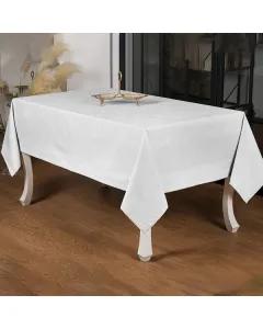 Nova Home Rana Table Cloth - Poly Cotton - White (Available In Sizes)