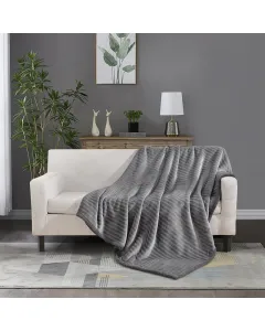 Nova Home Syros Winter Soft Jaquard Blanket - Grey (Available In Sizes)