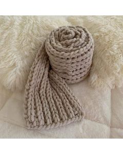 Beige Crochet Scarf (180X16) cm