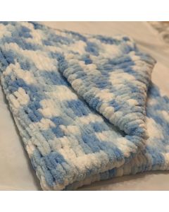 White & Blue Baby Blanket (100X100) cm