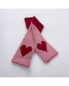 Pink Double-Sided Crochet Scarf (170X18) cm