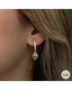 The Blue and Turquoise Aquamarine Earrings (925 Silver)