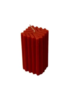Striped/Geometrical Candle - 110 g - Red