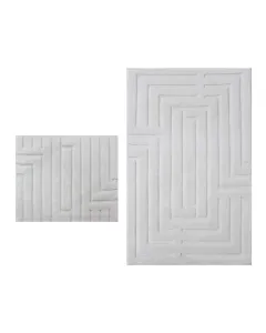 Nova Home Sevara Cotton Bath Rug Set - 2Pcs - Ecru