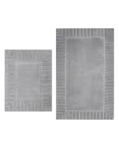 Nova Home Lasan Cotton Bath Rug Set - 2Pcs - Light Grey