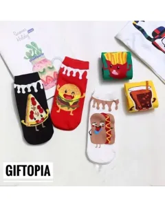 Fast Food-Themed Socks Set - 5 Pairs