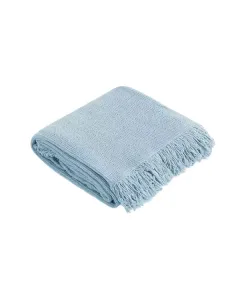 Manterol Fausto Throw Blanket - 100% Cotton - Blue