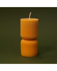 Striped Candle - 190 g - Yellow