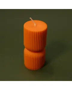 Striped Candle - 190 g - Orange