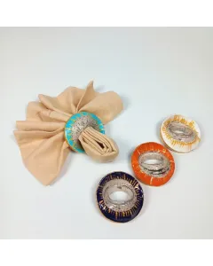 Set of 4 Napkin Ring Multi-Colors - Handmade from recycled papers