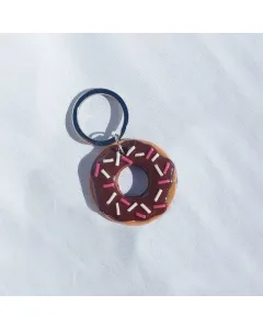 Brown Donut Keychain - Handmade with Care