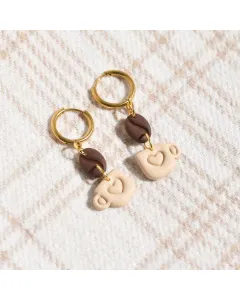 Coffee Lover Earrings - Handmade with Care