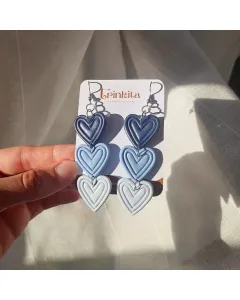 Gradient Heart Dangles (Blue) - Handmade with Care