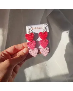 Gradient Heart Dangles (Pink) - Handmade with Care