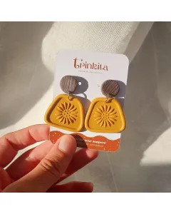 Sunny Statement Earrings (Yellow) - Handmade with Care