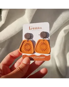 Sunny Statement Earrings (Orange) - Handmade with Care