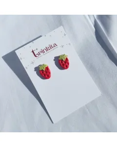 Strawberry Stud Earrings - Handmade with Care