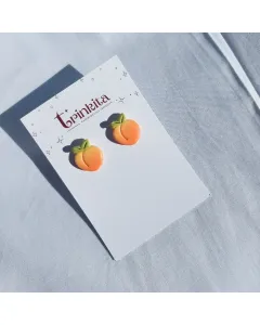 Peach Stud Earrings - Handmade with Care