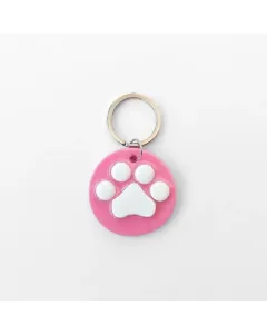 Pink Paw Print Keychain - Handmade with Care