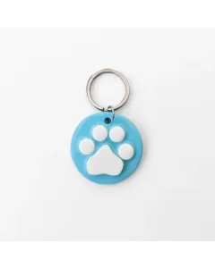 Blue Paw Print Keychain - Handmade with Care