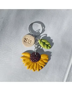 Personalized Sunflower Keychain - Handmade with Care