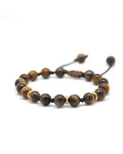 Men’s Handmade Knotted Cord Bracelet with Tiger Eye Stone Beads