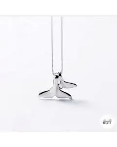 925 Sterling Silver Dolphin Tail Necklace