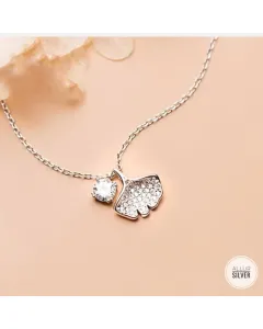 925 Sterling Silver Autumn Leaf Necklace