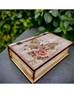 Vintage Book-Shaped Box