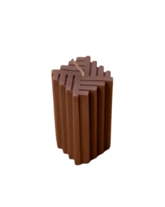 Striped/Geometrical Candle - 110 g - Brown