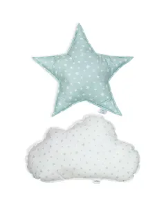 Funna Baby-Decorative Pillow Set - 2Pcs - 100% Cotton - Aqua available at The Scout - Amman, Jordan