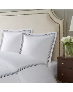 Nova Home Cruise Euro Sham Set - 100% Cotton/ 600 Thread Count - 2 Pcs - White & Grey available at The Scout - Amman, Jordan