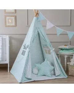 Funna Baby-Tepee Tent - 100% Cotton - Aqua available at The Scout - Amman, Jordan