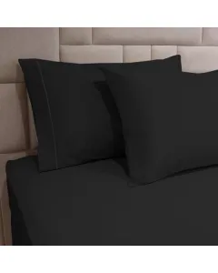 Fieldcrest Plain Pillowcase Set - 100% Cotton -  2 Pcs - Black available at The Scout - Amman, Jordan