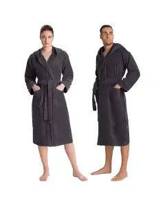 Cannon Plain Unisex Bathrobe (1 Piece) - 100% Cotton - Black (Available in sizes) available at The Scout - Amman, Jordan